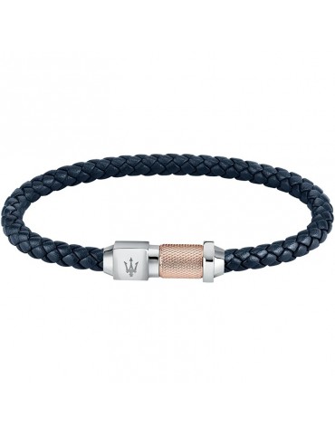 Bracciale Maserati - Jewels - Pelle Blu-Chiusura in Acciaio-JM223AVE16