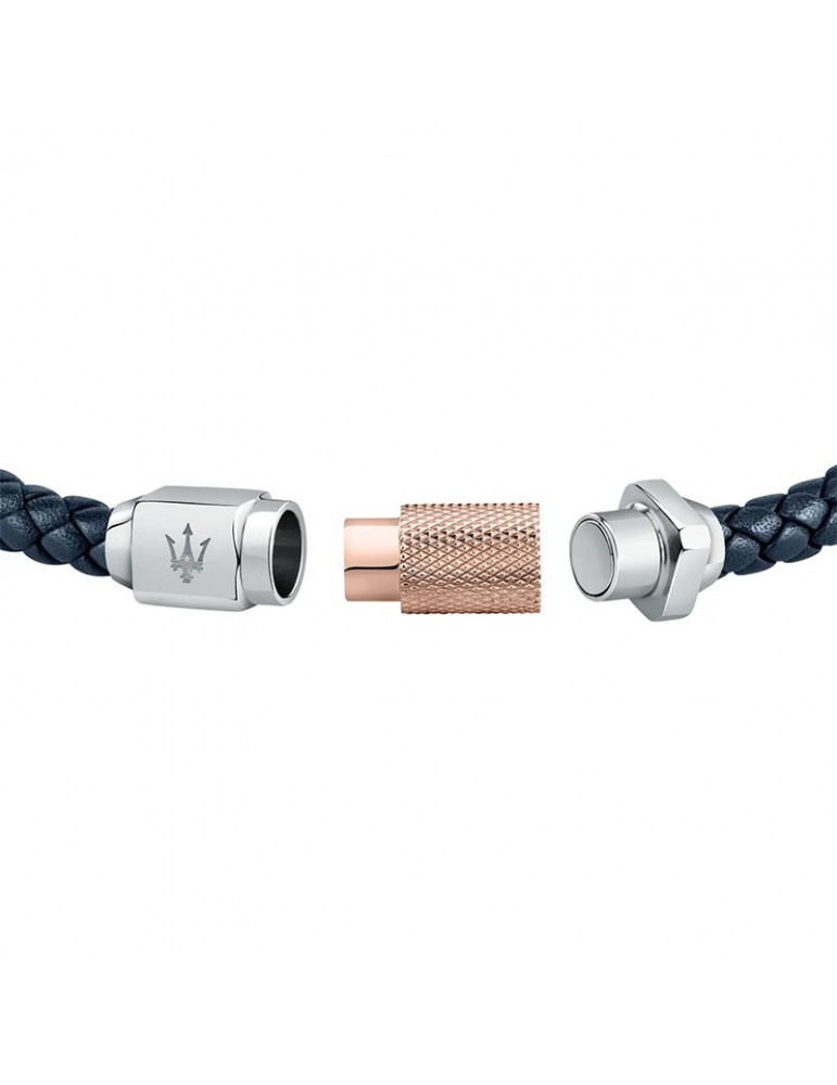 Bracelet Maserati Jewels Homme Acier Et Céramique Bleu PVD Gris - Élégance Sportive Italienne