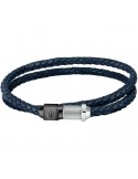 Maserati Bracelet - Jewels - Blue Leather - Recycled - Steel Clasp - JM223AVE19