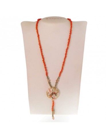 Collana Rajola - Poesia - Lunga - Corallo di Sciacca - Cammeo - 544601