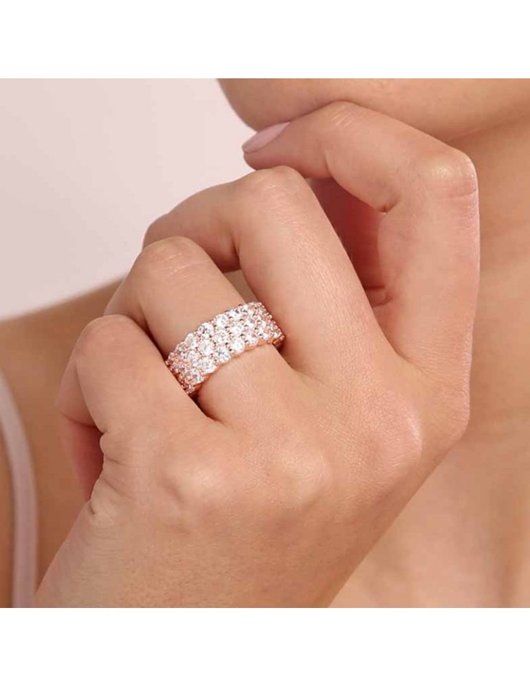 Bronzallure Ring - Altissima -Three Rows-Cubic Zirconia-WSBZ01931.W-18