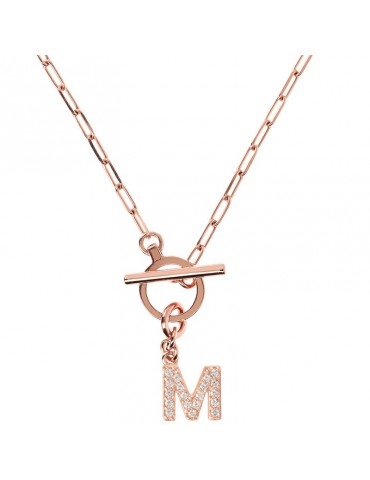 Collana Bronzallure - Lettera M - Zirconi Bianchi - WSBZ01934.M