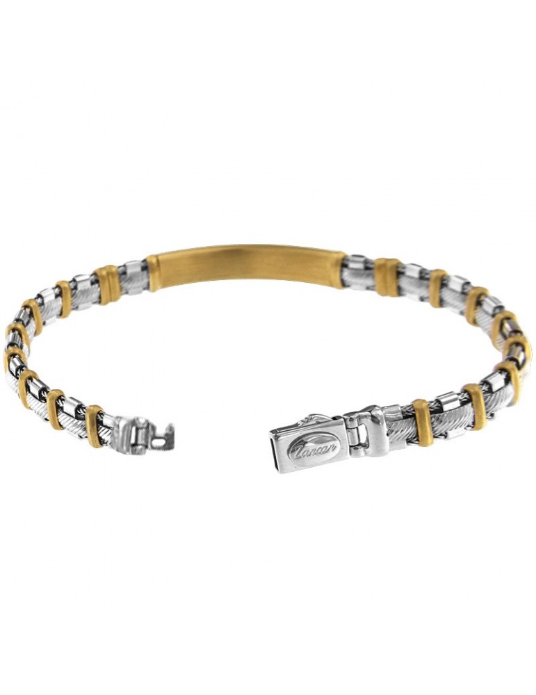 Bracciale Zancan Uomo - Insignia Gold - Oro Bianco - Oro Giallo 18 Carati - EB068BG