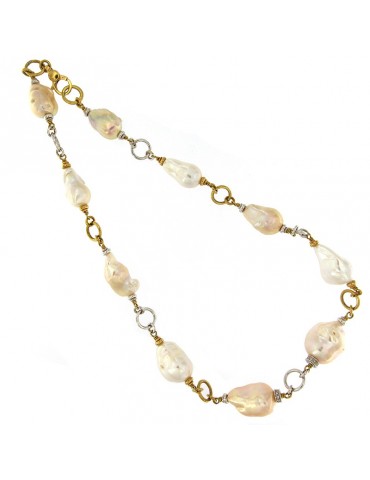 COLLANA DI ORO CON PERLE E DIAMANTI SILVIA KELLY - 0