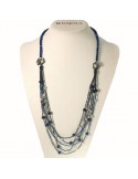 Rajola Women's Necklace - Jazz - Blue Agate - Black Spinels - 546812