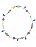 SILVIA KELLY GOLD NECKLACE WITH JADE AND AMETHYST - 0