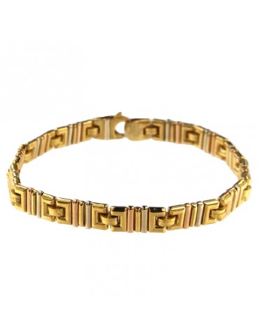 Bracciale Chimento - Tradition Gold in Oro Giallo con Maglia Greca - 21,5 cm - 0