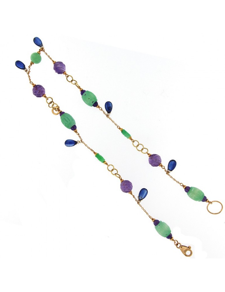 COLLANA DI ORO CON GIADA E AMETISTA SILVIA KELLY - 0