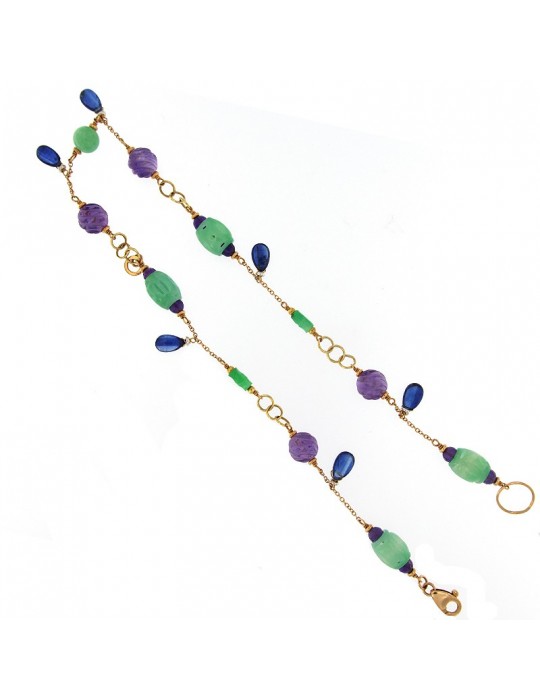 COLLANA DI ORO CON GIADA E AMETISTA SILVIA KELLY - 0