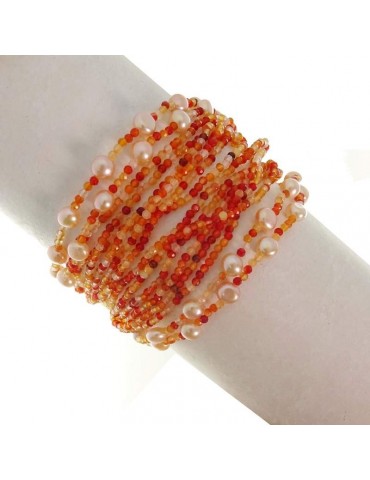 Rajola Bracelet - Waltz - Carnelian - Pink Pearls - 546992118G