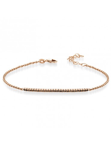 Women's Tennis Bracelet - Lelune Diamonds in 18K Rose Gold with 0.13 ct Black Diamonds - 0