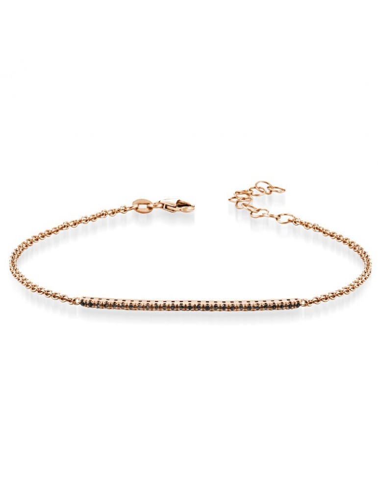 Bracciale Tennis - Lelune Diamonds - Oro Rosa - Diamanti Neri - LDBR1013.2
