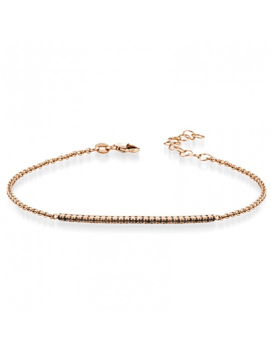 Bracciale Tennis - Lelune Diamonds - Oro Rosa - Diamanti Neri - LDBR1013.2