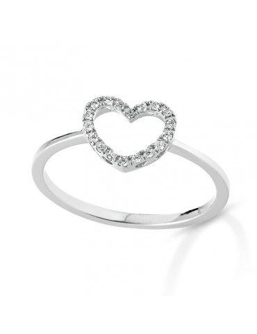 Anello Lelune Diamonds - Oro Bianco - Cuore - Diamanti - LDRNDM006