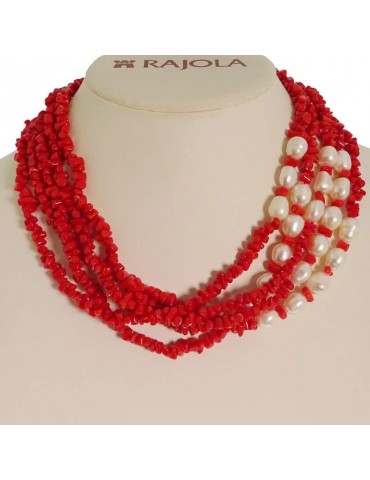Collana Rajola - Millegocce - Corallo Rosso - Perle Barocche - 548230