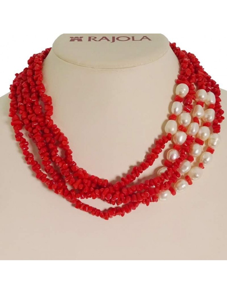 Collana Rajola - Millegocce - Corallo Rosso - Perle Barocche - 548230