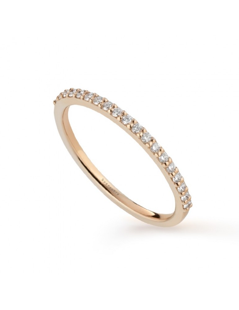 Buonocore - Playful ring in 18K Rose Gold with 0.16 ct White Diamonds - 0