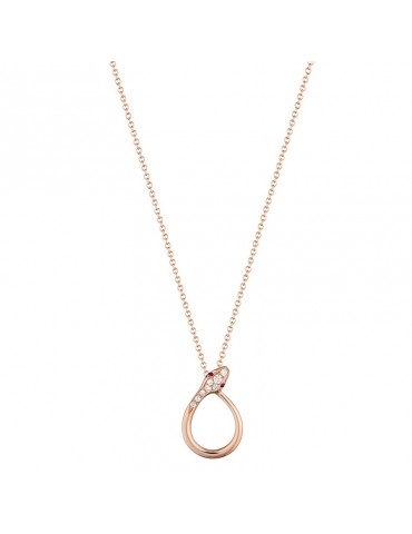 Collana Buonocore - Oro Rosa 18 carati - Serpente Diamanti - Rubini - 1286C01MP