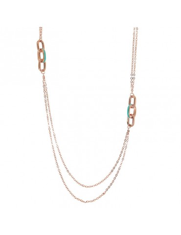 Bronzallure Necklace - Enamels -Multistrand-Turquoise Rings-WSBZ02124.TIFF