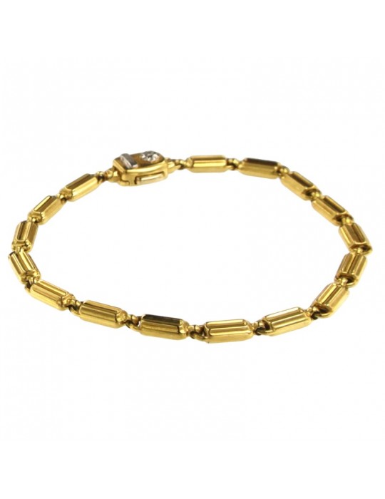 Chimento Bracelet - Tradition Gold in 18K Yellow Gold with 0.03 ct Diamond - 19 cm - 0 Chimento Bracelet - Tradition Gold in 18K Yellow Gold with 0.03 ct Diamond - 19 cm - 0