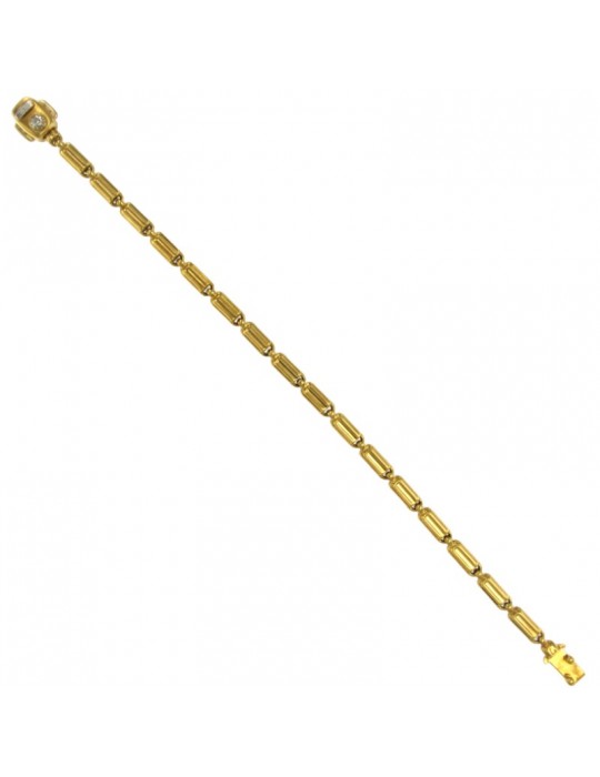 Chimento Bracelet - Tradition Gold in 18K Yellow Gold with 0.03 ct Diamond - 19 cm - 0