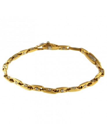 Chimento Bracelet - Tradition Gold in 18K Yellow Gold with Screws in 18K White Gold - 21 cm - 0