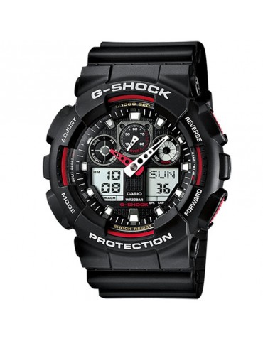 Orologio Casio - G-Shock - Multifunzione - 51mm -Nero-Rosso-GA1001A4ER