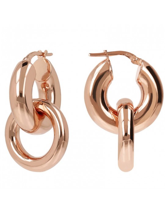 Orecchini Bronzallure -Purezza-Rose Gold-Anelli Incastrati-WSBZ02099.R
