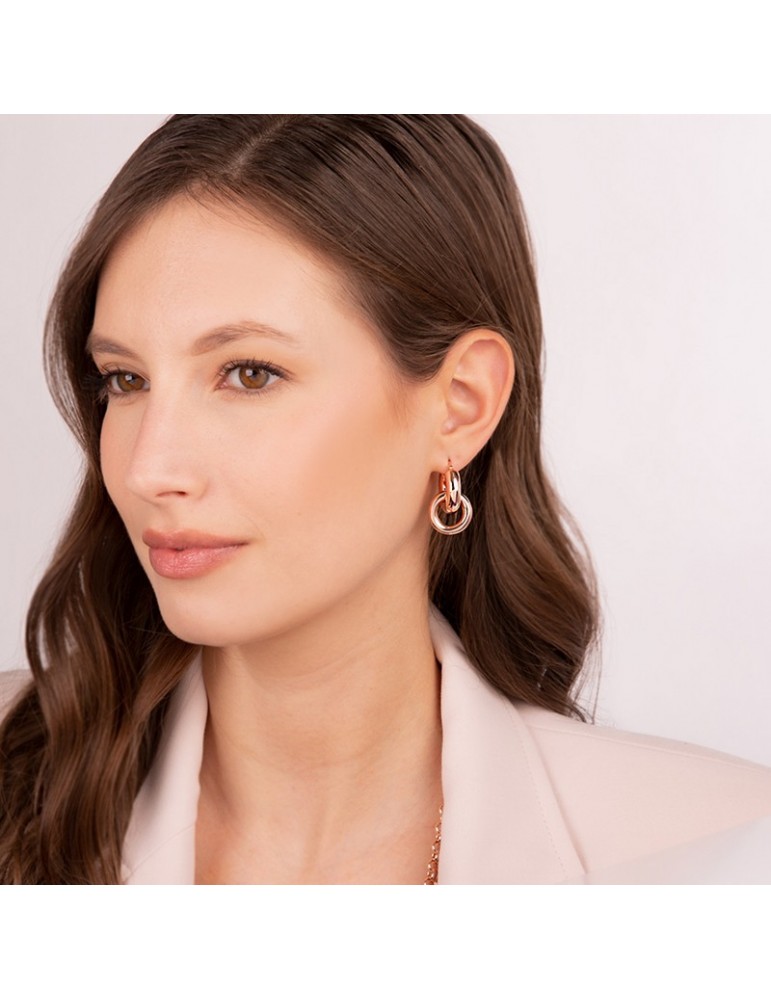 Bronzallure Earrings -Purity-Rose Gold-Inset Rings-WSBZ02099.R