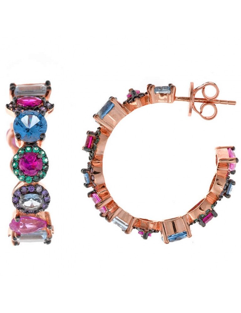 Earrings Salvatore Plata-Genuine-Circle-Colored Crystals-234A0107