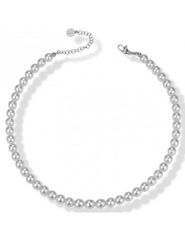 Boccadamo Necklace - String of Pearls - 8 mm - Silver Clasp - GR813