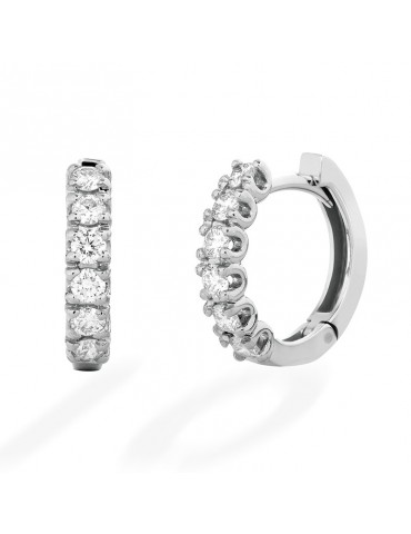 Buonocore Earrings - Eternity Round Circle in 18K White Gold with White Diamonds 0.53 ct - 0