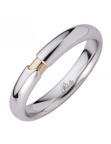 Polello men's wedding ring - in 18-karat white and rose gold - 0