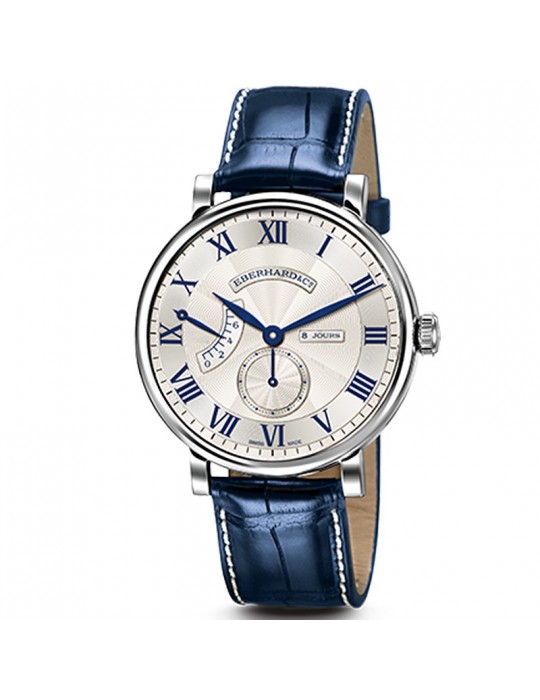 Eberhard Men's Watch - 8 Jours Grande Taille Mechanical Manual 41mm White Blue - 0