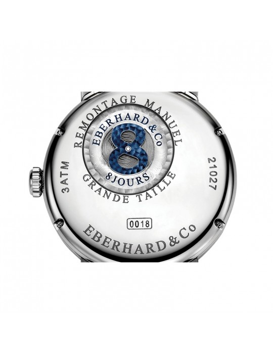 Eberhard Men's Watch - 8 Jours Grande Taille Mechanical Manual 41mm White Blue - 0