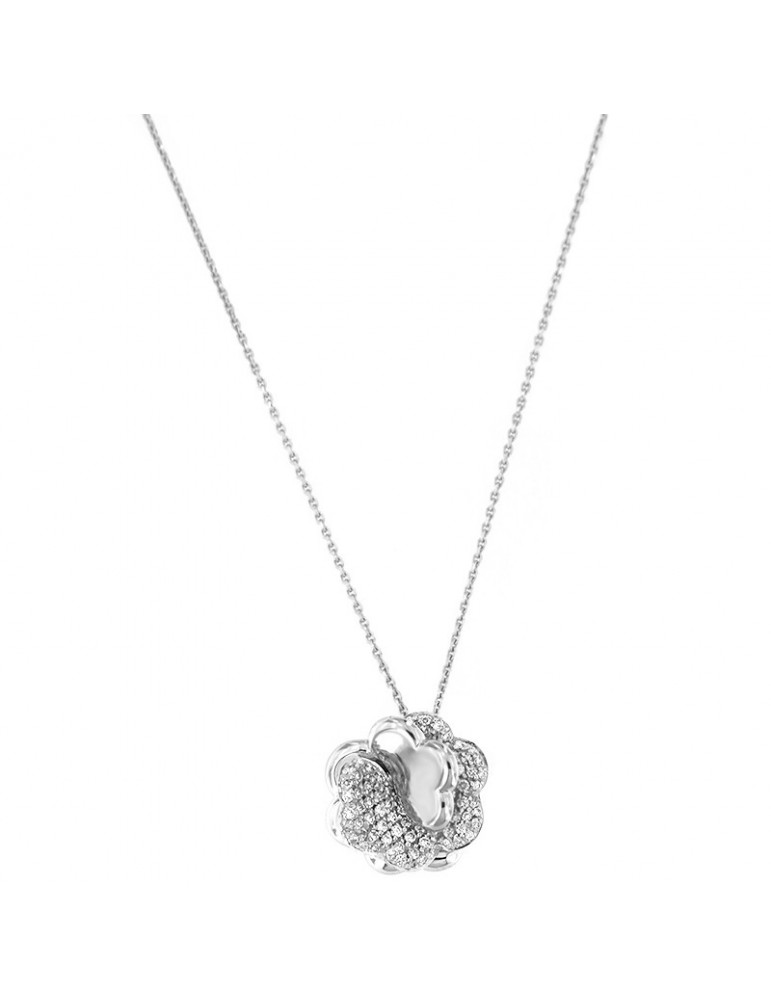 Collana Giorgio Visconti Donna - Pendente in Oro Bianco con Diamanti Naturali - 0