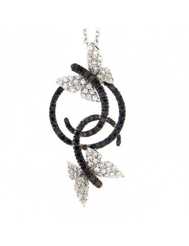 GIORGIO VISCONTI GOLD NECKLACE WITH DIAMONDS BUTTERFLIES - 0 2