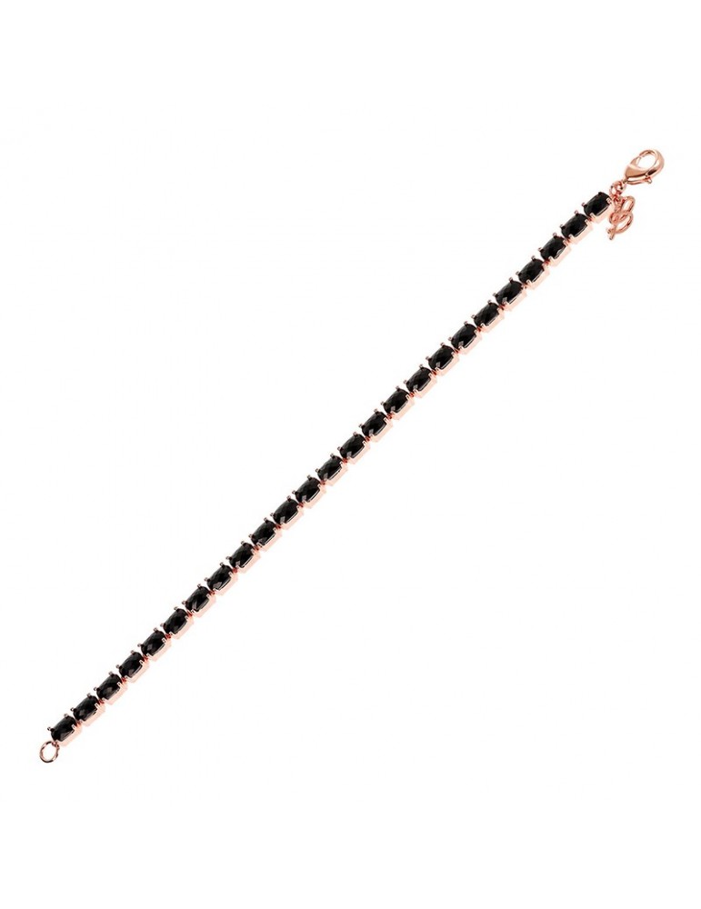 Bronzallure Bracelet - Variegated - Tennis - Black Spinels-WSBZ02068.BS