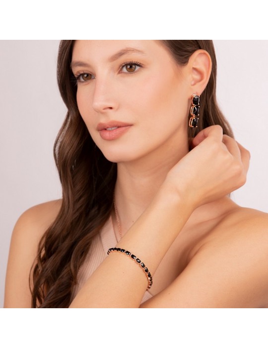 Bronzallure Bracelet - Variegated - Tennis - Black Spinels-WSBZ02068.BS