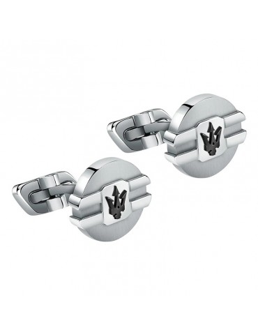 Maserati Cufflinks - Jewels - 316L Steel - Black Trident - JM223ATK21 2