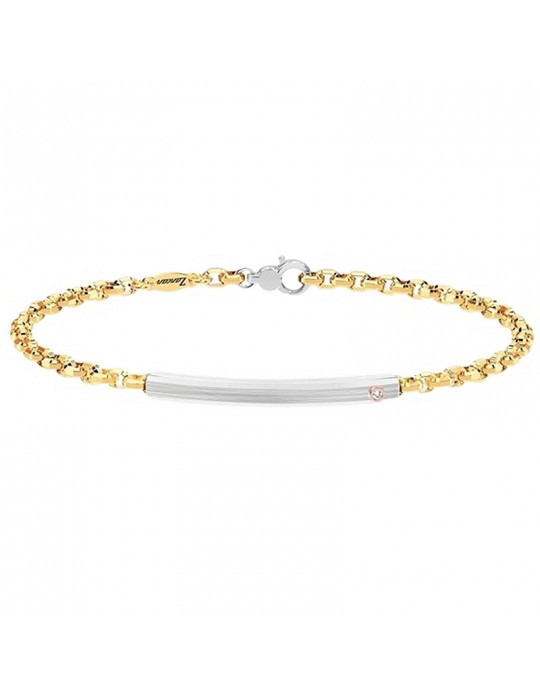 Zancan Men's Bracelet - Insignia Gold in 18K Yellow Gold with Central Plate - 0