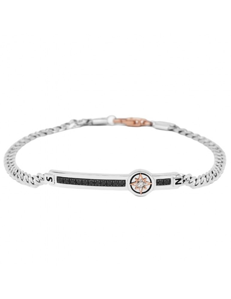 Bracciale Zancan - Insignia - Oro - Rosa dei Venti - Diamanti Neri - EB670BR