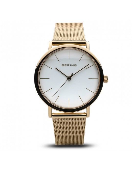 Orologio Bering Donna-Classic-Solo Tempo 36mm Gold Bianco-13436-334