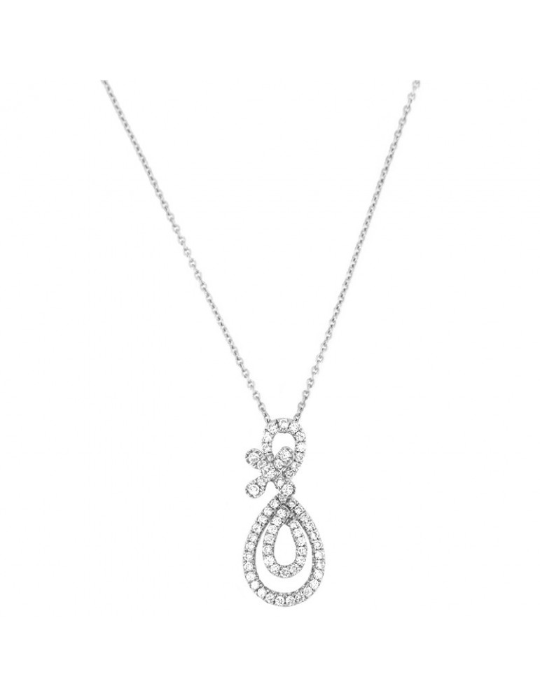 Collana Giorgio Visconti Donna - Pendente in Oro Bianco con Diamanti Naturali - 0