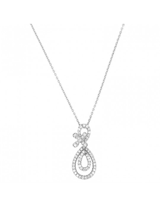 Giorgio Visconti Woman's Necklace - White Gold Pendant with Natural Diamonds - 0