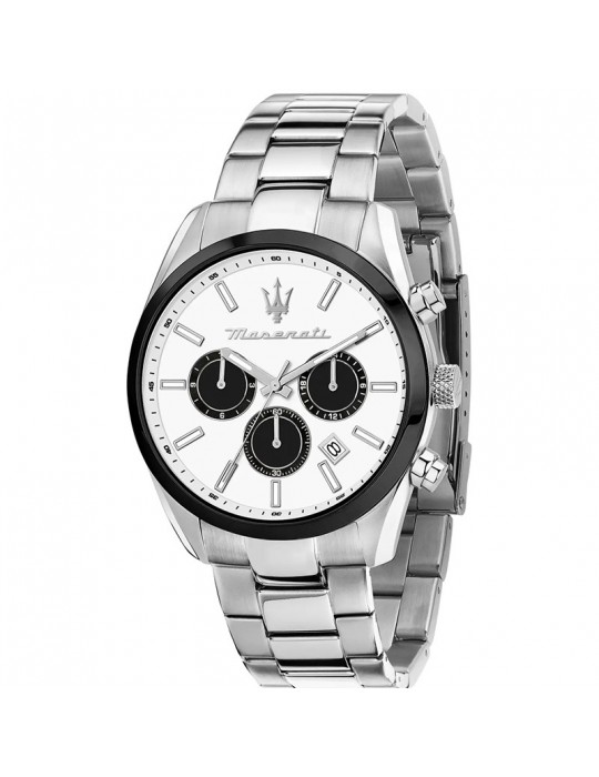 Orologio Maserati-Attrazione-Cronografo-Silver-43mm-Bianco-R88531510040