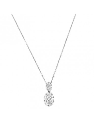 Giorgio Visconti Woman's Necklace - White Gold Pendant with Natural Diamonds - 0