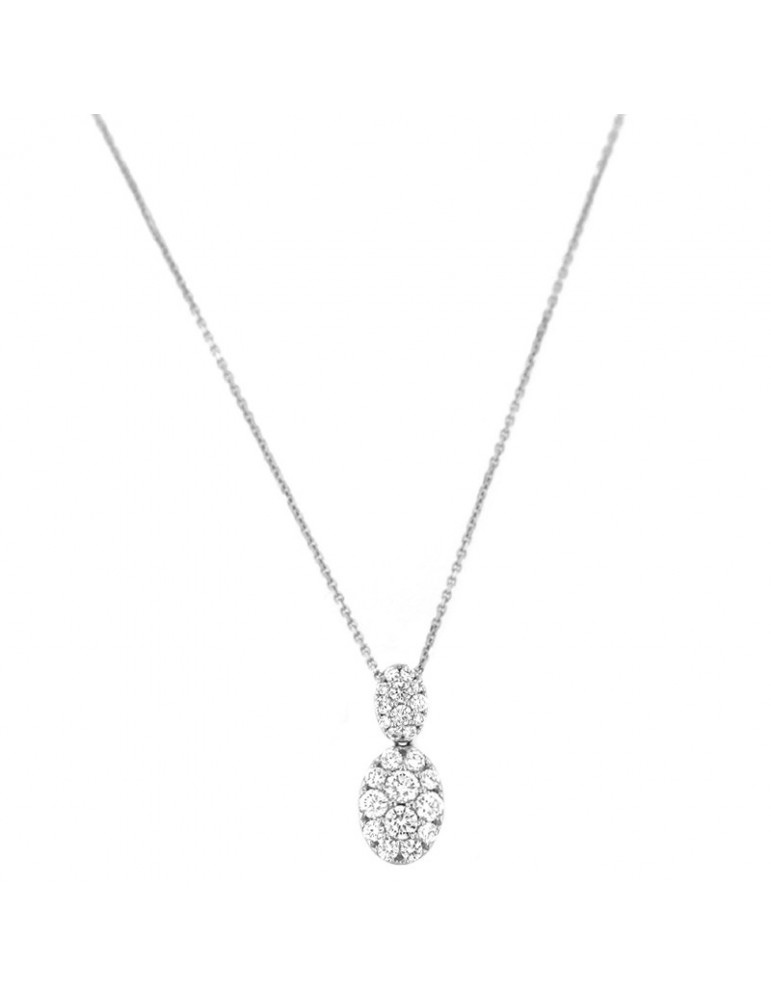 Collana Giorgio Visconti Donna - Pendente in Oro Bianco con Diamanti Naturali - 0