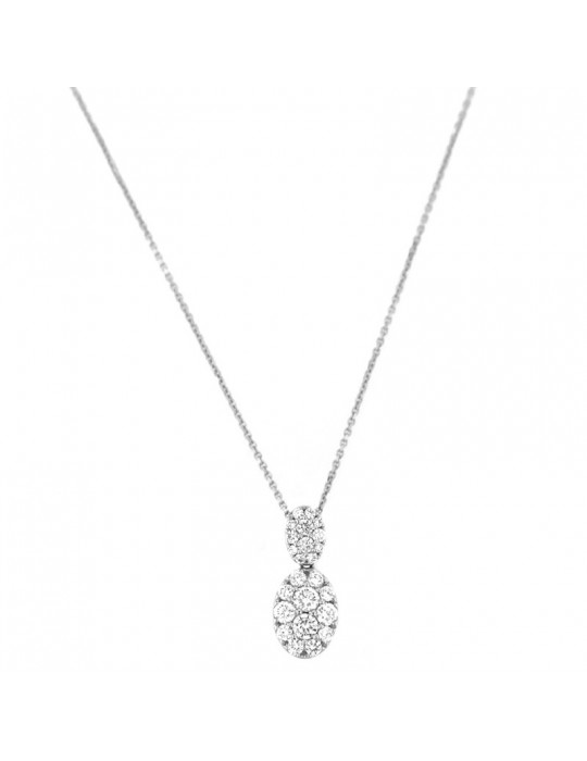 Collana Giorgio Visconti Donna - Pendente in Oro Bianco con Diamanti Naturali - 0