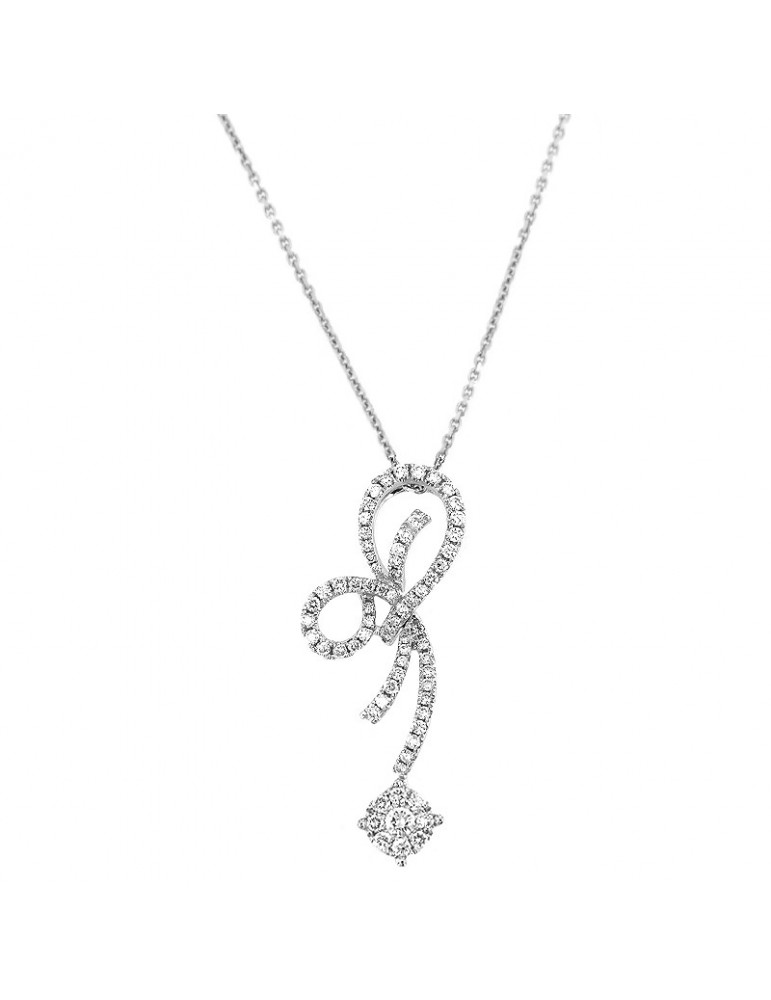 Giorgio Visconti Woman's Necklace - White Gold Pendant with Natural Diamonds - 0